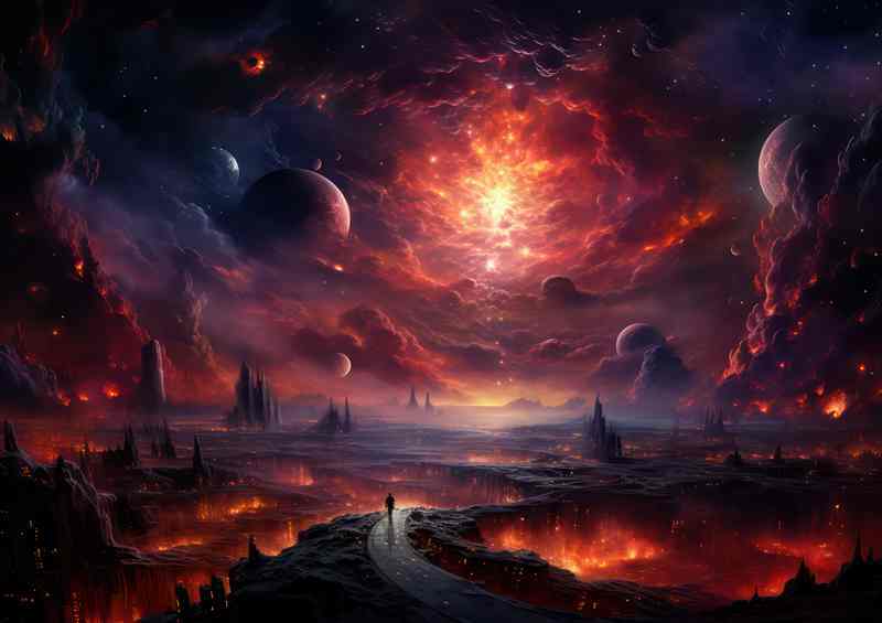 Dreamy Stellar Scenes Artistic Galaxy | Metal Poster