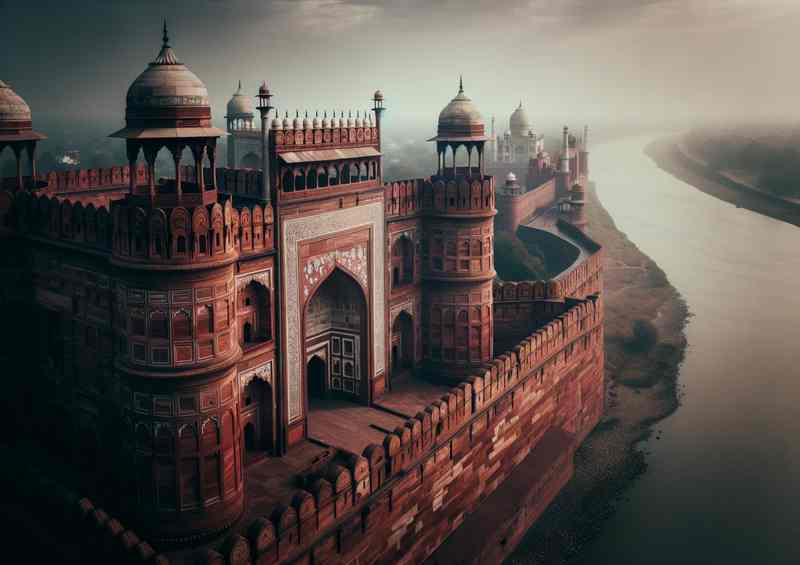 Mughal Grandeur Metal Poster - Agra Fort Sandstone Fortress