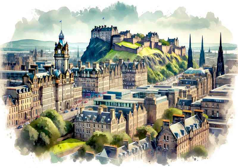 'Dreamy Edinburgh Castle | Metal Poster'