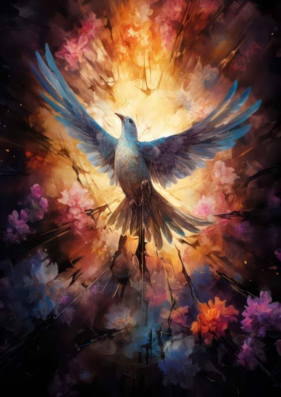 Christ A Dove Of Peace Flying surrounded by love | Metal Poster