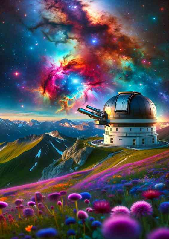 Vibrant Nebula Observatory | Nebula Metal Poster