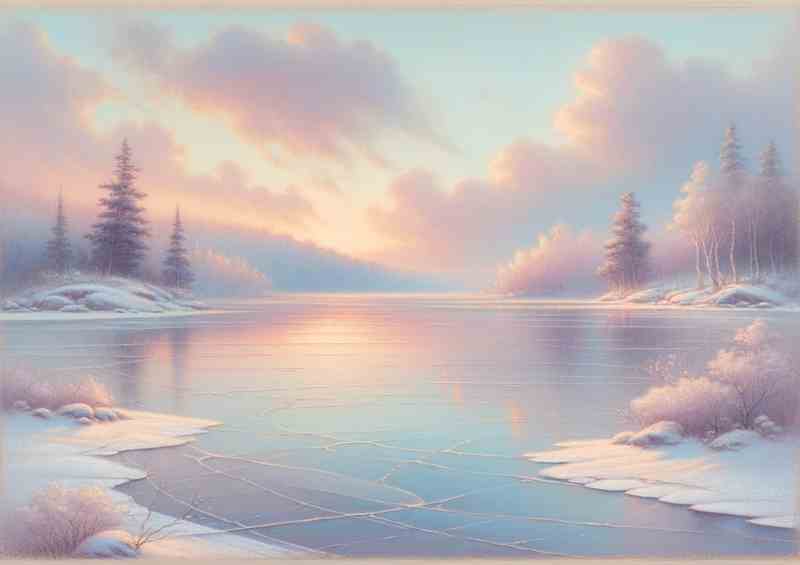 Hushed Hues A Frozen Lake at Sunrise | Di-Bond