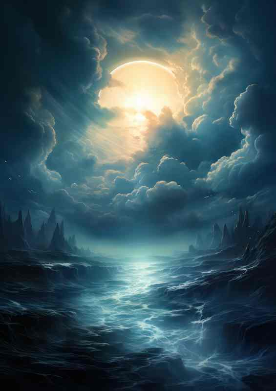 Eldritch Moon Over Haunted Swamps | Metal Poster