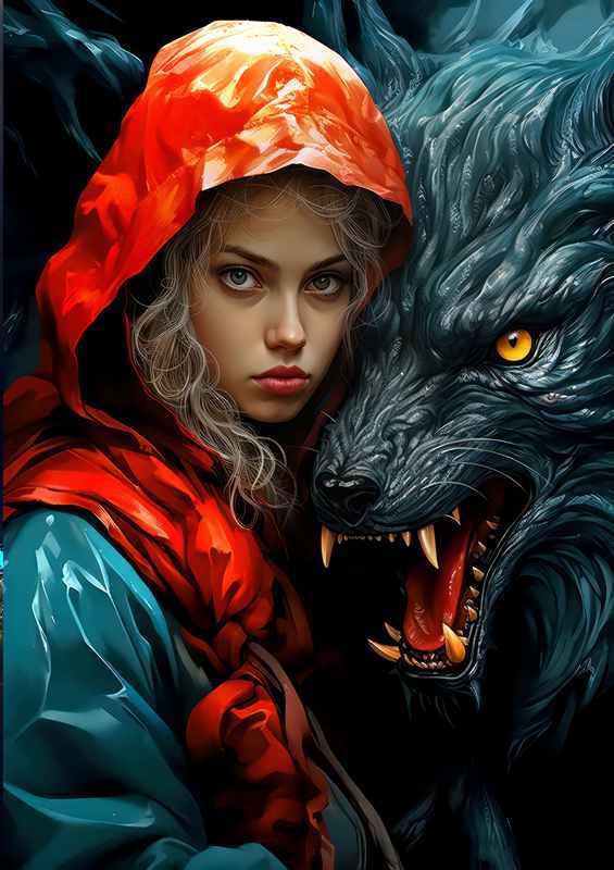 Red riding hood best friends fantasy | Metal Poster