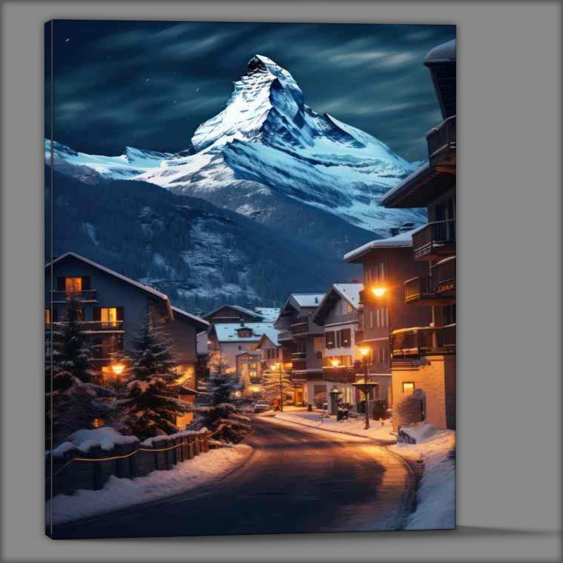 Buy Canvas : (A City in The Mountains Shadows)