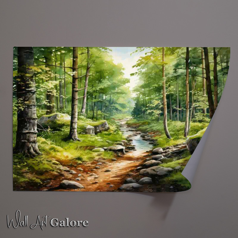 Buy Unframed Poster : (A Beautiful Forest With A Path Nestled Through It)