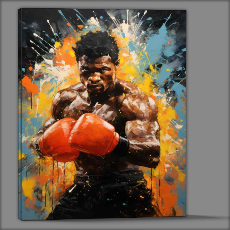 Buy Canvas : (A boxer after the fight splash art style)