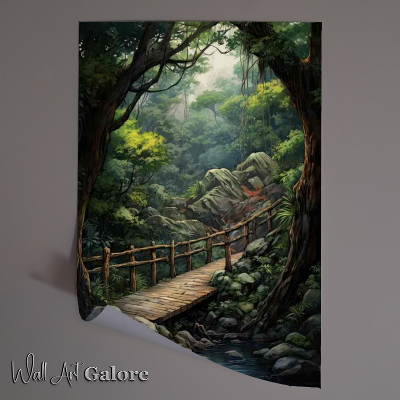 Buy Unframed Poster : (A Bridge nestles in the forest)