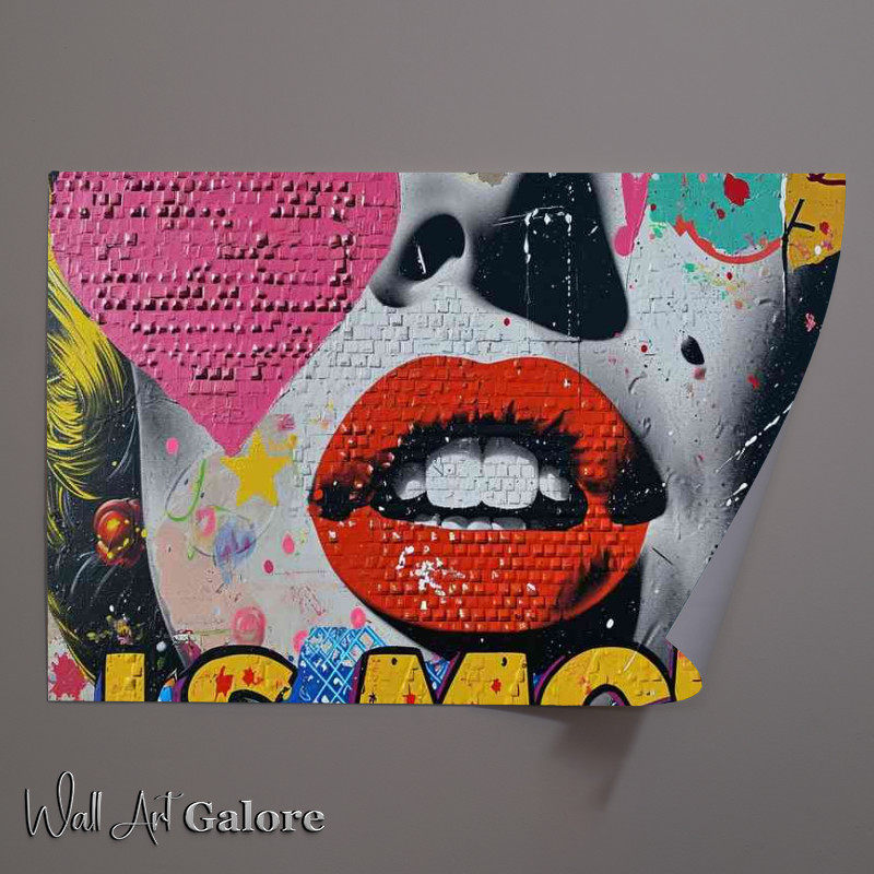 Buy Unframed Poster : (A Collage of street art with lucky lips)