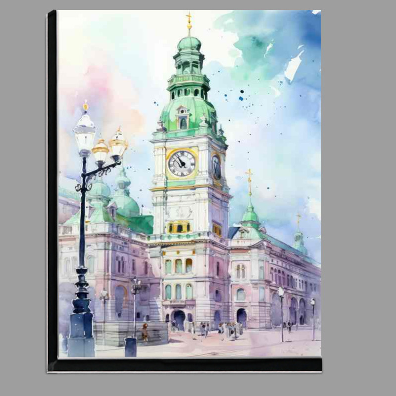 Buy Di-Bond : (A Clock tower painted water colours style)