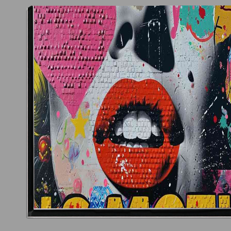 Buy Di-Bond : (A Collage of street art with lucky lips)